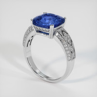 5.28 Ct. Blue Sapphire Ring, 10K White Gold 2