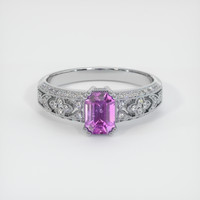 1.03 Ct. Pinkish Purple Sapphire Ring, 10K White Gold 1