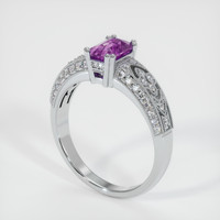 1.03 Ct. Pinkish Purple Sapphire Ring, 10K White Gold 2