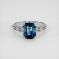 5.00 Ct. Bi Color Sapphire Ring, 14K White Gold 1
