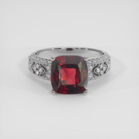 4.09 Ct. Red Garnet Ring, 14K White Gold 1
