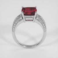 4.09 Ct. Red Garnet Ring, 14K White Gold 3