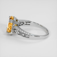2.73 Ct. Golden Yellow Precious Topaz Ring, 14K White Gold 4