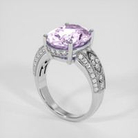 4.26 Ct. Purple Rose Quartz Ring, 14K White Gold 2