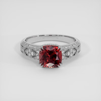 3.10 Ct. Brownish Red Malaya Garnet Ring, 14K White Gold 1