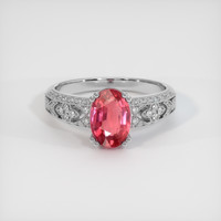 2.50 Ct. Padparadscha Sapphire Ring, 14K White Gold 1