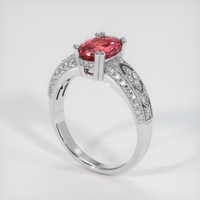 2.50 Ct. Padparadscha Sapphire Ring, 14K White Gold 2
