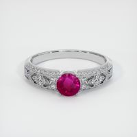 0.61 Ct. Ruby Ring, 14K White Gold 1