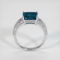 5.06 Ct. Greenish Blue Sapphire Ring, 14K White Gold 3