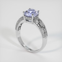 2.13 Ct. Bluish Purple Sapphire Ring, 14K White Gold 2