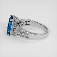 2.50 Ct. Greenish Blue Sapphire Ring, 14K White Gold 4