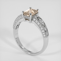1.62 Ct. Peach Sapphire Ring, 14K White Gold 2