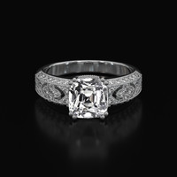 2.75 Ct. White Sapphire Ring, 14K White Gold 1