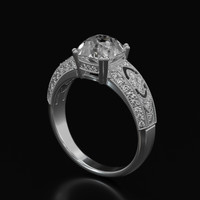 2.75 Ct. White Sapphire Ring, 14K White Gold 2