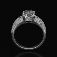 2.75 Ct. White Sapphire Ring, 14K White Gold 3
