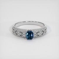 0.83 Ct. Sapphire Ring, 14K White Gold 1