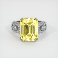 12.02 Ct. Yellow Sapphire Ring, 14K White Gold 1