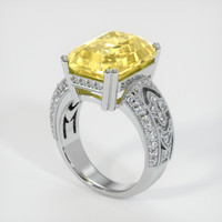 12.02 Ct. Yellow Sapphire Ring, 14K White Gold 2