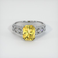 3.05 Ct. Yellow Sapphire Ring, 14K White Gold 1