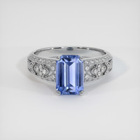 3.04 Ct. Blue Sapphire Ring, 18K White Gold 1