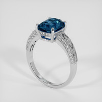 5.00 Ct. Bi Color Sapphire Ring, 18K White Gold 2
