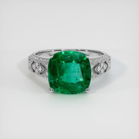 4.27 Ct. Emerald Ring, 18K White Gold 1