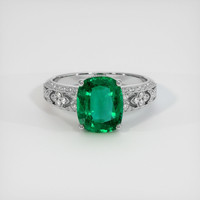 3.75 Ct. Emerald Ring, 18K White Gold 1