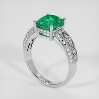 3.37 Ct. Emerald Ring, 18K White Gold 2