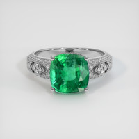 3.58 Ct. Emerald Ring, 18K White Gold 1