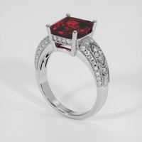 4.09 Ct. Red Garnet Ring, 18K White Gold 2