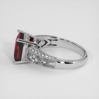 4.09 Ct. Red Garnet Ring, 18K White Gold 4