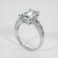 3.14 Ct. Blue Aquamarine Ring, 18K White Gold 2