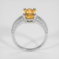 2.73 Ct. Golden Yellow Precious Topaz Ring, 18K White Gold 3
