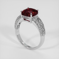 5.35 Ct. Red Rhodolite Garnet Ring, 18K White Gold 2