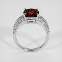 5.35 Ct. Red Rhodolite Garnet Ring, 18K White Gold 3