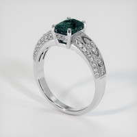 1.24 Ct. Bluish Green Sapphire Ring, 18K White Gold 2