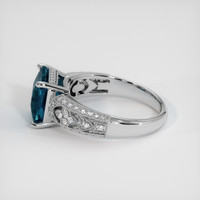 5.06 Ct. Greenish Blue Sapphire Ring, 18K White Gold 4