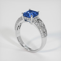 3.39 Ct. Blue Sapphire Ring, 18K White Gold 2