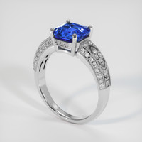 3.45 Ct. Blue Sapphire Ring, 18K White Gold 2