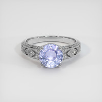2.13 Ct. Bluish Purple Sapphire Ring, 18K White Gold 1