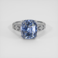 6.02 Ct. Greyish Blue Sapphire Ring, 18K White Gold 1