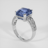 6.02 Ct. Greyish Blue Sapphire Ring, 18K White Gold 2
