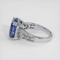 6.02 Ct. Greyish Blue Sapphire Ring, 18K White Gold 4