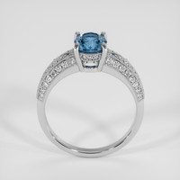 1.69 Ct. Greenish Blue Sapphire Ring, 18K White Gold 3