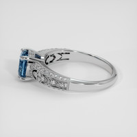 1.69 Ct. Greenish Blue Sapphire Ring, 18K White Gold 4