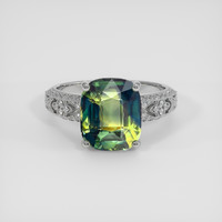 5.01 Ct. Bi Color Sapphire Ring, 18K White Gold 1