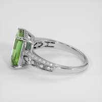 3.60 Ct. Bluish Green Sapphire Ring, 18K White Gold 4