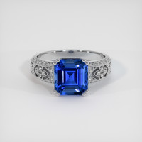 5.06 Ct. Blue Sapphire Ring, 18K White Gold 1