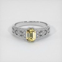 0.90 Ct. Sapphire Ring, 18K White Gold 1