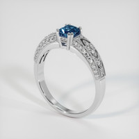 0.83 Ct. Sapphire Ring, 18K White Gold 2